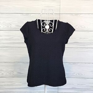 Liz Claiborne short sleeved black casual top Women's Size M